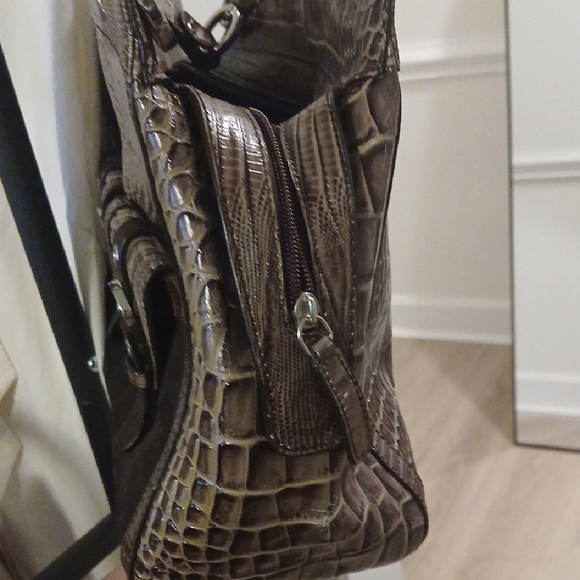 Chic Brown Crocodile Pattern Charlie Lapson Shoulder Bag - Picture 5 of 6